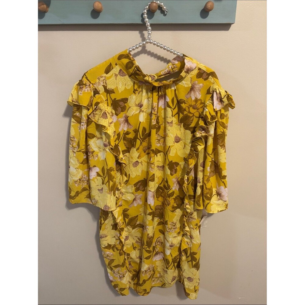 NEW Happy x Nature yellow floral dress size medium